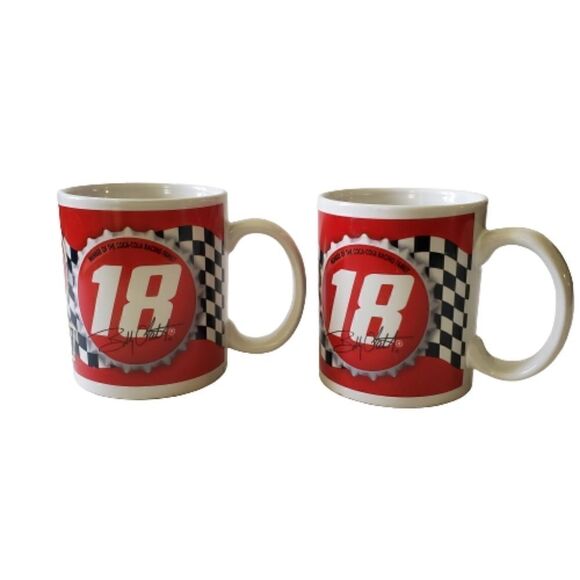 Nascar #18 Bobby Labonte Coca-Cola Mugs. Set of 2. - Picture 1 of 5